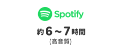 Spotify 約6〜7時間（高音質）